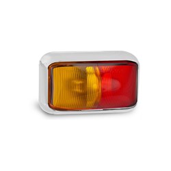 LED AUTOLAMPS 58 SERIES 12-24V AMBER/RED SIDE MARKER LAMP - CHROME HOUSING