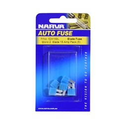 NARVA 15 AMP BLUE MICRO 2 BLADE FUSE 5PK