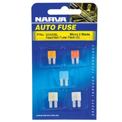 NARVA MICRO 2 BLADE FUSE ASSORTMENT 5PK