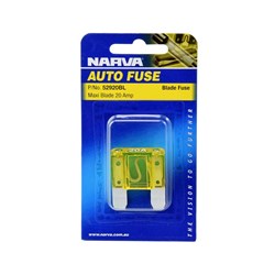 NARVA 20 AMP YELLOW MAXI BLADE FUSE 1PK