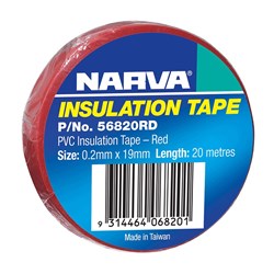 NARVA PVC TAPE 20M RED 2MM X 19MM