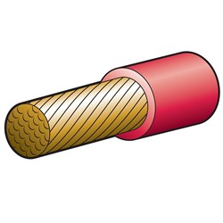 NARVA 255AMP RED BATTERY CABLE SIZE 2B&S PER MTR