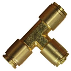 3/8" TUBE BRASS QUICK FIT 3 WAY TEE