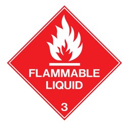SIGN FLAMMABLE LIQUID 3 METAL 250 X 250