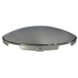 11" CHROME EURO 6 CUT OUT FRONT HUB CAP